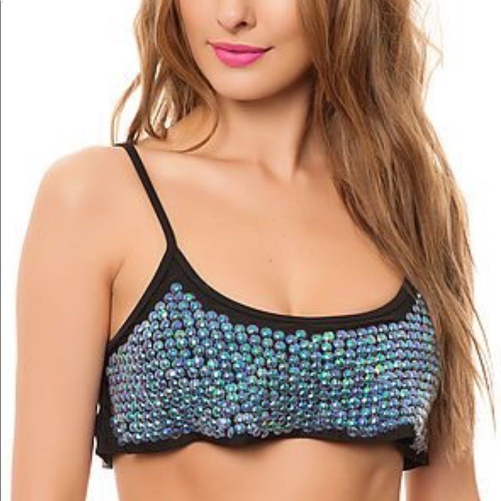 Beach Riot Riviera Bikini‎ Top Black Sand nwt